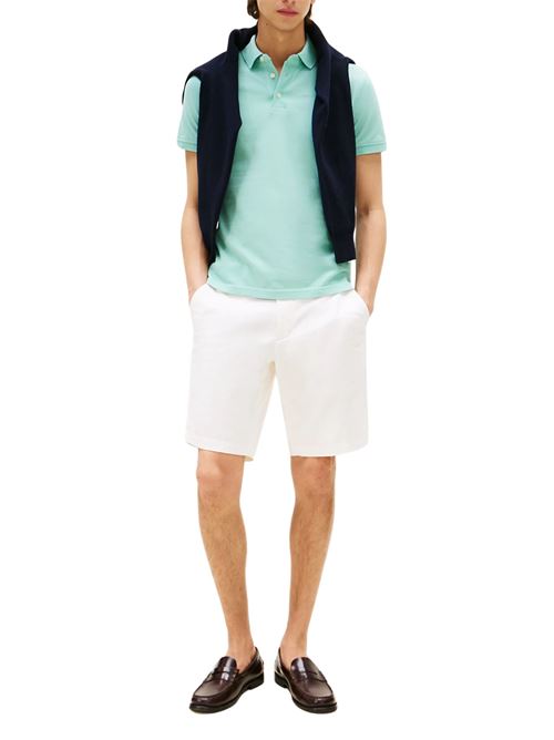Polo uomo verde acqua in cotone Tommy Hilfiger | MW0MW17771C00